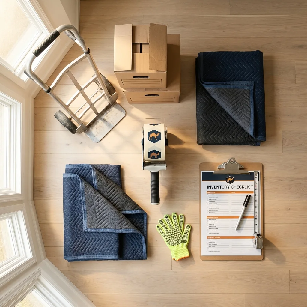 Professional moving supplies and packing materials layout for Port Orford residential relocations