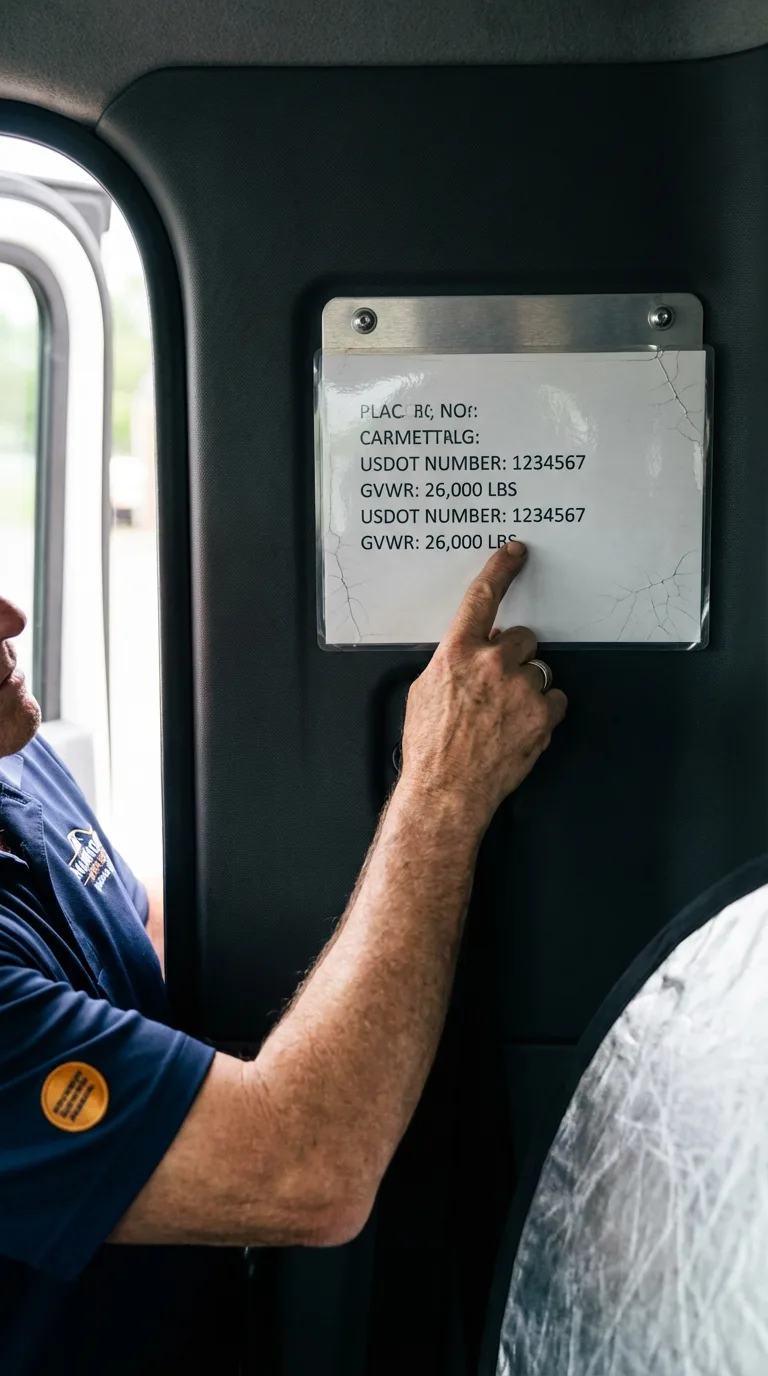 USDOT licensing placard verification in Port Orford